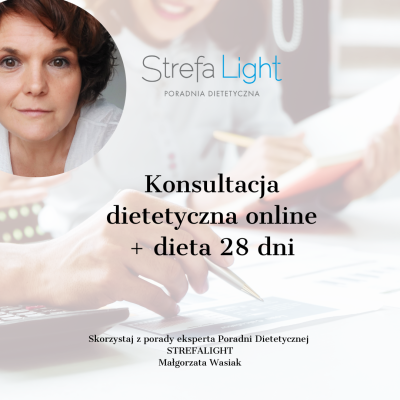 Konsultacja dietetyczna online + jadłospis 28 dni